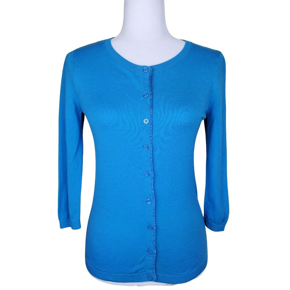 Banana Republic Factory Long Sleeve Knit Cardigan Sweater Teal Blue Size XS